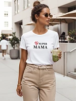 Dámske tričko s potlačou Super Mom White FashionStreet NX5025RY