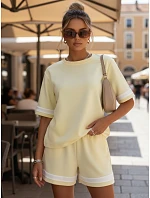 Dámska letná súprava so šortkami žltá FashionStreet AY1164