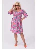 Ružové a zelené dámske letné kvetinové šaty (8276) Ružové a zelené dámske letné kvetinové šaty (8276)