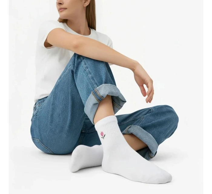 Dámské vysoké krémové bambusové ponožky model 22097400 - FILIPPO