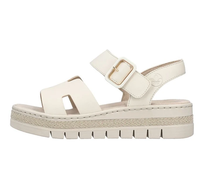 Béžové dámske sandále na platforme Rieker V4952-60