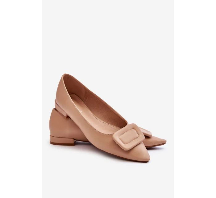 Klasyczne Baleriny Z Ozdobą Beżowe Rivea