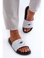 Damskie Klapki 4FMM00FFLIF044A-10S Biało-Czarne Damskie Klapki 4FMM00FFLIF044A-10S Biało-Czarne