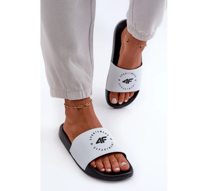 Damskie Klapki 4FMM00FFLIF044A-10S Biało-Czarne Damskie Klapki 4FMM00FFLIF044A-10S Biało-Czarne