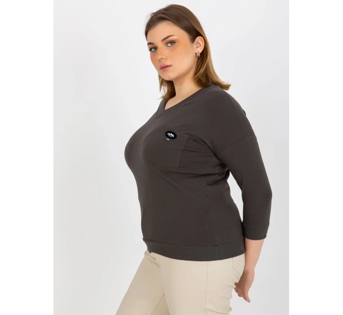 Bluzka RV BZ model 20834472 ciemny khaki - FPrice Bluzka RV BZ model 20834472 ciemny khaki - FPrice