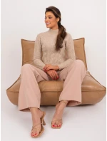 Sweter TW SW model 19525683 beżowy - FPrice Sweter TW SW model 19525683 beżowy - FPrice