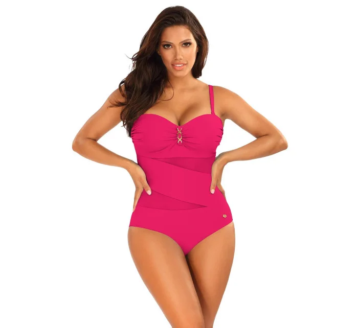 Dámske jednodielne plavky S8030D1-2d tm. ružové - Self Dámske jednodielne plavky S8030D1-2d tm. ružové - Self