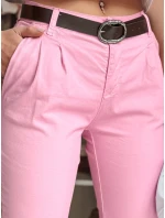 Dámské chinos kalhoty s páskem růžové Dstreet model 21986428 - FashionStreet