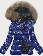 Lakovaná prešívaná bunda pre ženy Cornflower Blue (7695)