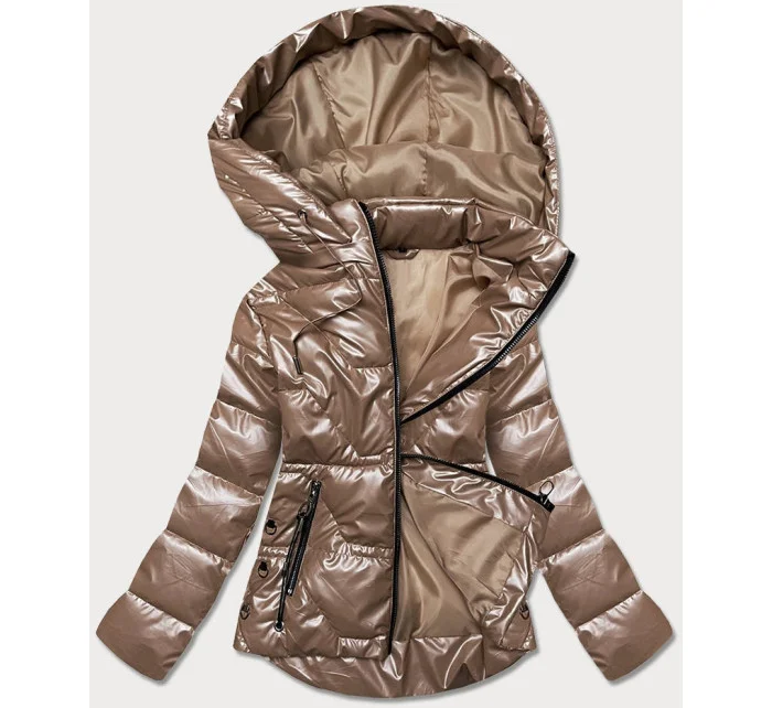 Světle hnědá dámská bunda s kapucí model 17099091 - S'WEST