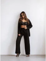 Čierny dámsky oblek s plátnom (VE48) Čierny dámsky oblek s plátnom (VE48)