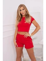 Bavlnená súprava so šortkami červená Bavlnená súprava so šortkami červená