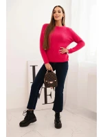 Dámský svetr z baby alpaky s dlouhým rukávem fuchsie
