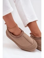 Dámske snežnice na platforme s nízkym zvrškom Izamine - tmavo béžové