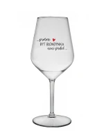 PROTOŽE BÝT BLONDÝNKA NENÍ PRDEL - čirá nerozbitná sklenice na víno 470 ml