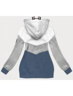Dámska trojfarebná mikina bielo-šedo-modrá (2303) Dámska trojfarebná mikina bielo-šedo-modrá (2303)