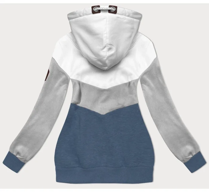 Dámska trojfarebná mikina bielo-šedo-modrá (2303) Dámska trojfarebná mikina bielo-šedo-modrá (2303)