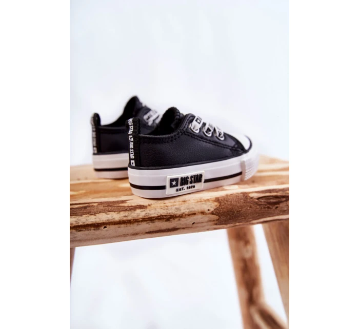 Dětské kožené tenisky BIG STAR model 21594816 Černý a bílý - Big Star Shoes