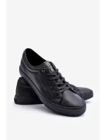 Męskie Trampki Z Eko Skóry Czarne Big Star JJ174234