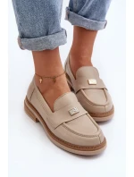 model 21648148 Dámské kožené mokasíny béžové - Zazoo