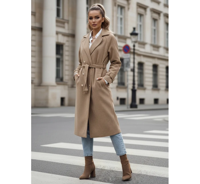 Dámsky oversize kabát CAMELLYN dlhý camel FashionStreet NY0743 Dámsky oversize kabát CAMELLYN dlhý camel FashionStreet NY0743