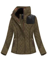 Dámska krátka zimná prešívaná hnedá bunda (wz105)