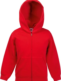 Fruit of the Loom Classic Kids Sweat Jacket Dětská mikina s kapucí 16.2045 red