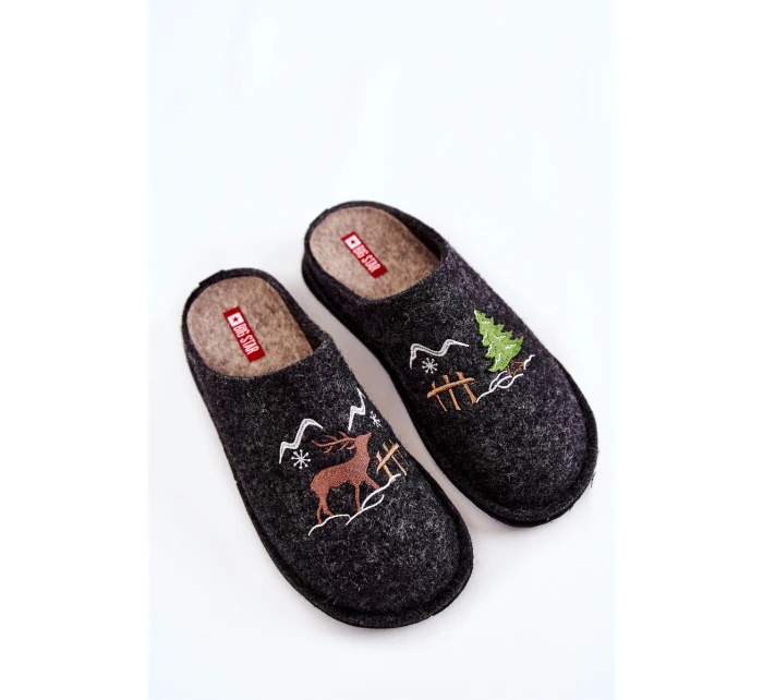 Domowe Papcie Big Star KK276018 Czarno-Beżowe Domowe Papcie Big Star KK276018 Czarno-Beżowe