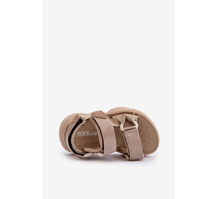 Dziecięce Sandałki Zapinane Na Rzepy Beżowe Orretta Dziecięce Sandałki Zapinane Na Rzepy Beżowe Orretta