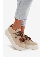 Dámské tenisky na platformě s ozdobnými béžové model 21919545 - Boto