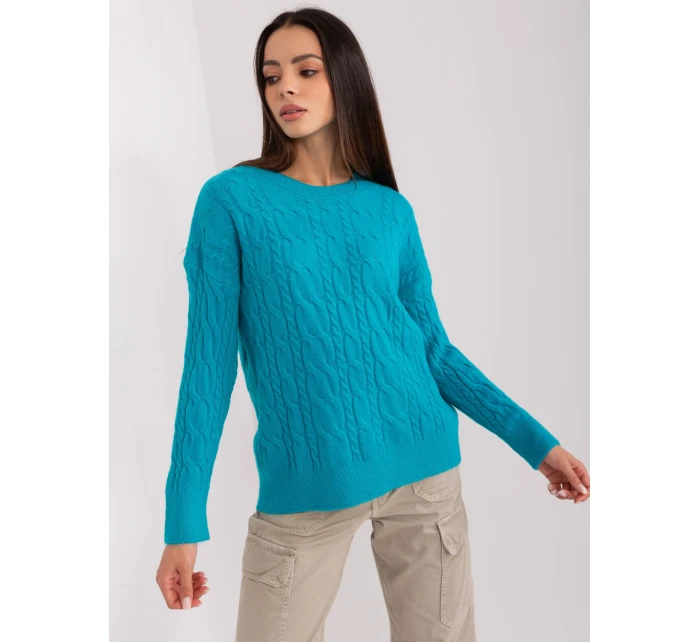 Sweter AT SW  turkusowy model 18909238 - FPrice