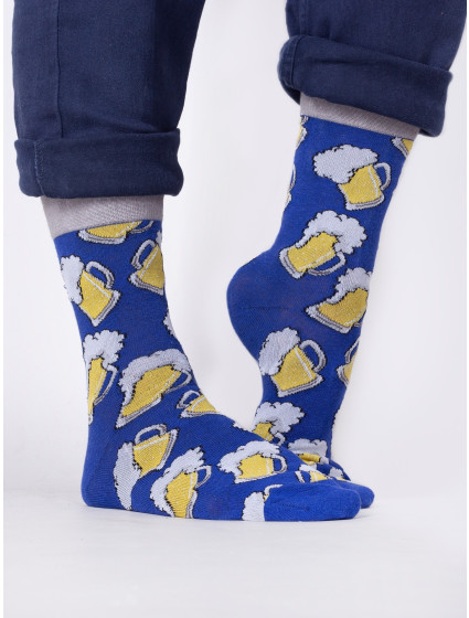 Yoclub Bavlnené ponožky Vzory Farby SKA-0054F-H900 Modrá