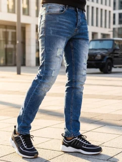 Modré pánske nohavice FashionStreet UX3821