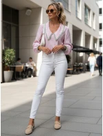 Jeansy damskie skinny z wysokim stanem białe model 22016704 - FashionStreet