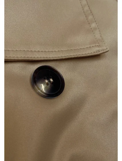 Tmavě béžová bunda s podšívkou a s klopami model 19709828 - HONEY WINTER Tmavě béžová bunda s podšívkou a s klopami model 19709828 - HONEY WINTER