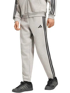 Pánske nohavice adidas Essentials 3-Stripes Fleece Tapered Cuffed, sivé, KY4127