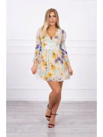 Vzdušné šaty s kvetinovým motívom žltej