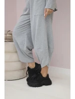 Bavlněná mikina kalhoty set šedá Bavlněná mikina kalhoty set šedá