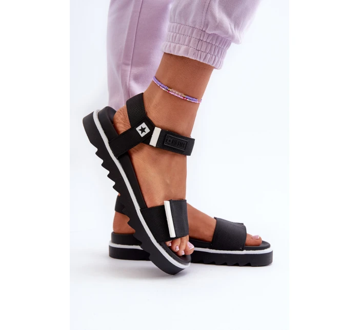 Damskie Sandały Na Platformie Big Star NN274778 Czarne Damskie Sandały Na Platformie Big Star NN274778 Czarne