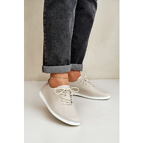 Šnurovacie topánky z prírodnej kože D&A LR51-645 Beige Šnurovacie topánky z prírodnej kože D&A LR51-645 Beige