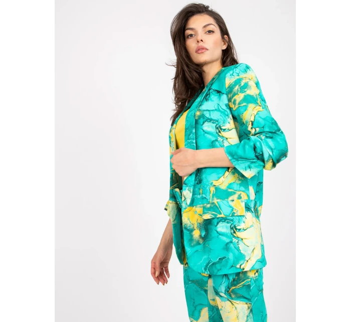 Dámské sako DHJ MA tyrkysové model 17445444 - FPrice Dámské sako DHJ MA tyrkysové model 17445444 - FPrice