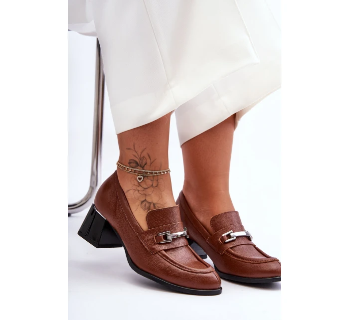 Pohodlné Kožené Lodičky Hnědé model 21630123 - Boto