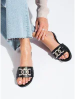 Klasické dámske čierne nazouváky bez podpätku Klasické dámske čierne nazouváky bez podpätku