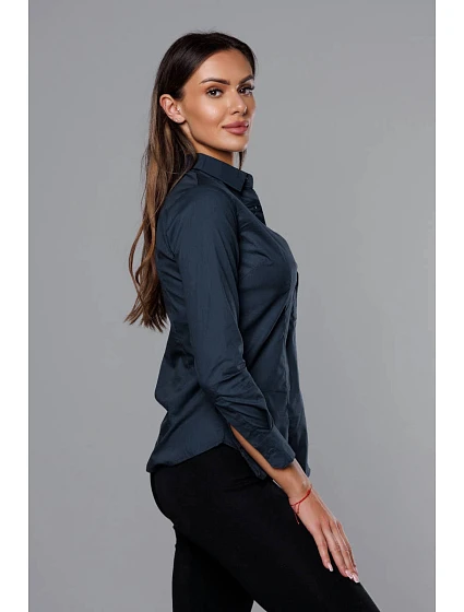 Tmavě modrá klasická dámská košile model 18302315 - J.STYLE