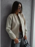 Béžová dámská zateplená mikina typu bomber model 20905710 - Moon Béžová dámská zateplená mikina typu bomber model 20905710 - Moon