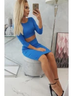 Souprava halenky a sukně chrpově modrá Souprava halenky a sukně chrpově modrá