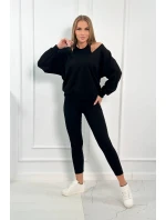 3-dielna sada mikina + top + legíny čierna