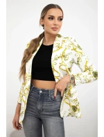Bavlnená bunda s farebnou potlačou ecru+žltá Bavlnená bunda s farebnou potlačou ecru+žltá