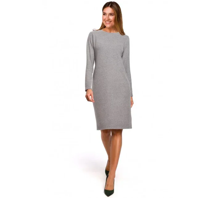 model 15100817 Svetrové šaty s dlouhým rukávem černé - STYLOVE