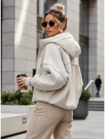 Dámska prechodná bunda s odnímateľnou kapucňou béžová FashionStreet TY5639